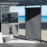 Samostojeća tenda s ručnom kurblom 150 × 220–310 cm, tamnosiva