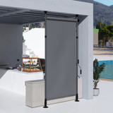 Samostojeća tenda s ručnom kurblom 150 × 220–310 cm, tamnosiva