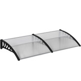Nadstrešnica za vrata od polikarbonata 200 × 96 × 27 cm, crna