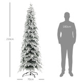 Novogodišnja jelka s vještačkim snijegom, 210 cm, zelena