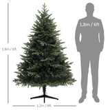 Novogodišnja jelka 180 cm s 1696 vrhova grana i sklopivim čeličnim postoljem, zelena