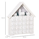 Adventski kalendar s 24 ladice i LED svjetlima, bijeli