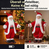 Pjevajući Djed Mraz na skijama sa senzorom zvuka i dodira, crveni