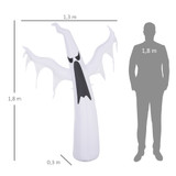 Naduvavi duh za Halloween s LED osvjetljenjem, bijeli