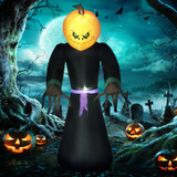 Halloween duh s bundevom na napuhavanje, s LED osvjetljenjem, narandžasto-crni