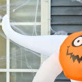 Napuhavajući duh za Halloween s LED osvjetljenjem, bijela i narandžasta