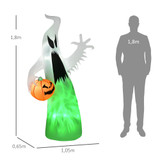Napuhavajući duh za Halloween s LED osvjetljenjem, bijeli