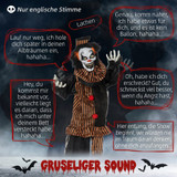 Halloween dekoracija horor klaun sa zvukom i pokretom, šarena
