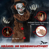 Halloween dekoracija horor klaun sa zvukom i pokretom, šarena