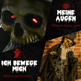 Halloween dekoracija duh mladoženja sa zvukom i svjetlećim očima, crna