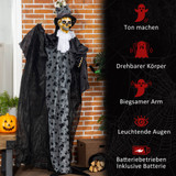 Halloween dekoracija duh mladoženja sa zvukom i svjetlećim očima, crna