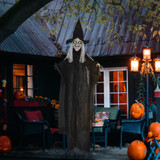 Halloween vještica sa zvukom i svjetlećim očima, crna