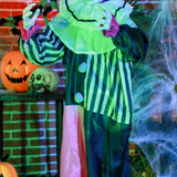 Animirani strašni klaun za Halloween, pokretan, sa smijehom, roza i ljubičasti