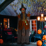 Halloween figura vještice s čarobnim napitkom, pokretna, sa zvukom, crna