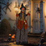 Halloween figura vještice s čarobnim napitkom, pokretna, sa zvukom, crna
