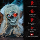 Halloween dekoracija jednooka mumija sa svjetlećim očima i zvukom, smeđa