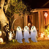Halloween dekoracija s 3 svjetleća duha i senzorom pokreta, bijela