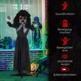 Animirana Halloween lutka sa zvukom i crvenim očima, crna