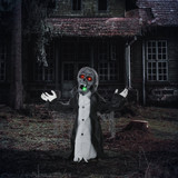 Halloween dekoracija zombi skelet s pokretnim rukama i senzorom, tamnosiva