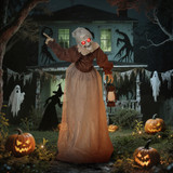 Animirana Halloween vještica sa zvukom i LED očima, smeđa