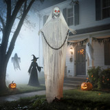 Halloween figura Žetelac 183 cm, animirana, sa zvukom i svjetlećim očima, siva