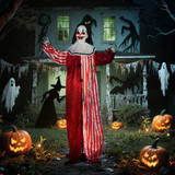 Halloween klaun figura sa LED očima, zvukom i treperenjem tijela, crvena
