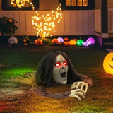 Animirana zombi baka za Halloween, puzi, sa zvukom i svjetlom, smeđa