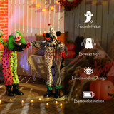 Halloween figura s tri klauna, pokret i zvuk, crvene LED oči, višebojna