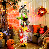 Halloween figura s tri klauna, pokret i zvuk, crvene LED oči, višebojna