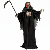 Halloween figura Smrt s kosom 170 cm, sa zvukom i svjetlećim očima, crna