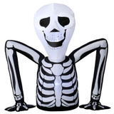 Napuhavajući Halloween skelet koji gmiže iz zemlje, s LED svjetlima, crni