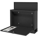 Poštansko sanduče metalno, s bravom, 36,5 × 11,5 × 29 cm, crno