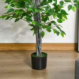 Vještačka biljka ficus u crnoj saksiji, zelena