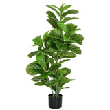 Vještačka biljka ficus s 90 listova i saksijom, zelena
