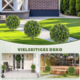 Set od 2 vještačke kugle šimšira s kočićem Ø 40 × 56 cm, zelene