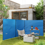 Zaklon od vjetra za kampovanje s 4 čelične šipke 540 × 150 cm, plavi