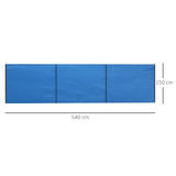 Zaklon od vjetra za kampovanje s 4 čelične šipke 540 × 150 cm, plavi