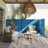Zaklon od vjetra za kampovanje s 4 čelične šipke 540 × 150 cm, plavi