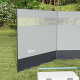 Zaklon od vjetra s prozirnim pojasom 440 × 140 cm, siva