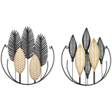 Set od 2 zidne 3D dekoracije od metala, crna i natur