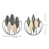 Set od 2 zidne 3D dekoracije od metala, crna i natur