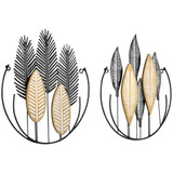 Set od 2 zidne 3D dekoracije od metala, crna i natur