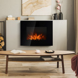 Električni zidni kamin s grijanjem 900/1800 W i 7 boja plamena, crni