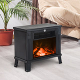 Električni kamin s efektom plamena 600/1200 W, crni