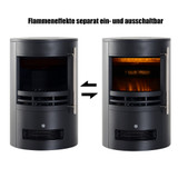 Električni kamin s grijanjem i LED efektom plamena, crni