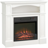 Električni kamin s 3D LED plamenom i grijanjem 1800 W, bijeli