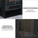 Električni kamin s LED plamenom i grijanjem 1000/2000 W, crni
