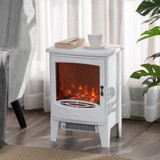 Električni kamin s grijanjem i LED efektom plamena 900/1800 W, bijeli