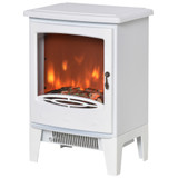 Električni kamin s grijanjem i LED efektom plamena 900/1800 W, bijeli
