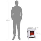 Električni kamin s efektom plamena 36,5 × 24 × 45,5 cm, bijeli